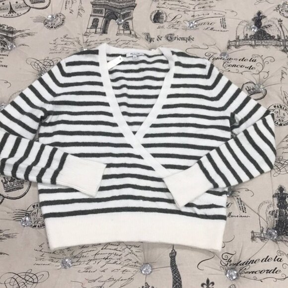 MADEWELL Elthorne Stripe Wrap Front Sweater - Picture 4 of 8